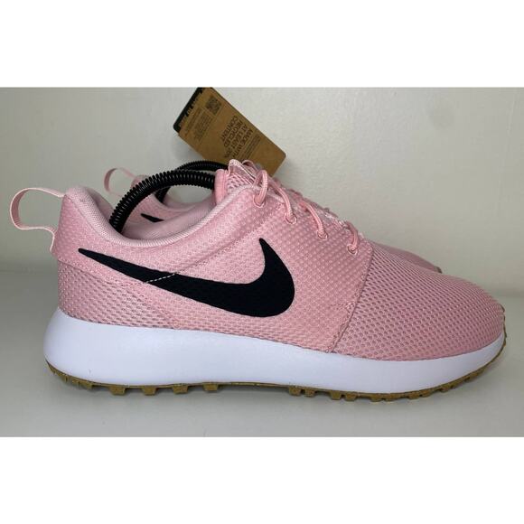NWT NIKE GOLF ROSHE SHOES MENS 9.5 PINK BLACK SNEAKERS GUM BOTTOM DV1202-601 - Picture 1 of 14